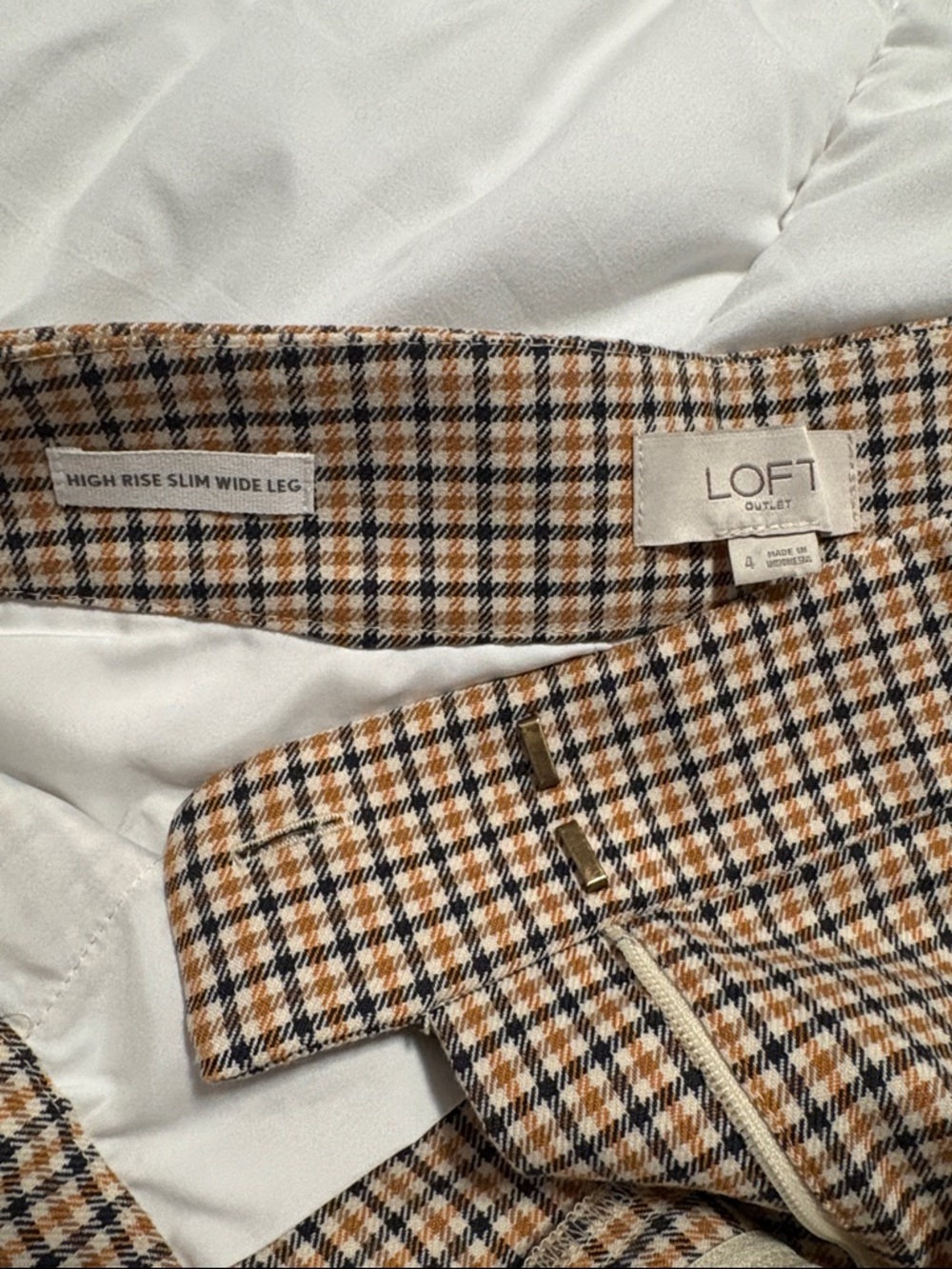 LOFT Plaid Slacks - Picture 2 of 3